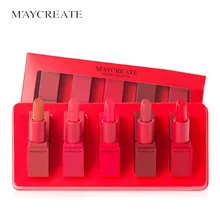 

M'AYCREATE brand five-color suit hot makeup ladies exclusive matte lipstick nude makeup lip gloss durable waterproof