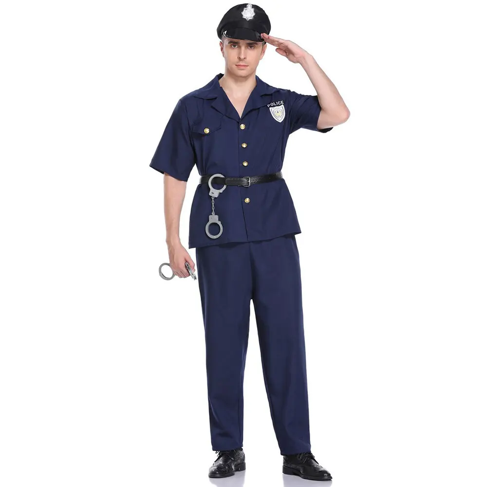 Umorden Police Officer Cops Costume for Adult Women Men Teen Girls Policeman Uniform Halloween Carnival Mardi Gras Party Dress