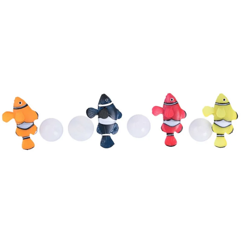 

Aquarium Decorative Artificial Fake Fish Clownfish Float In Water, Suction Cup fish toy model Fluorescent light Vivid Waterscape
