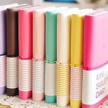 Конфетные цвета модные милые очаровательные мини смайлик бумажный блокнот ежедневник для заметок книга кожа блокноты канцелярские Pocketbook