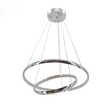 

New Modern Circular Pendant Lamp 2Ring D60+D40CM Crystal Pendant Light for Living Room Dining Room AC110V 220V Lighting Fixture