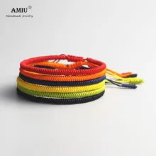 AMIU тонкий тибетский буддийский женский размер тибетские браслеты и браслеты для женщин ручной работы узлы амулет красная веревка подарок браслет
