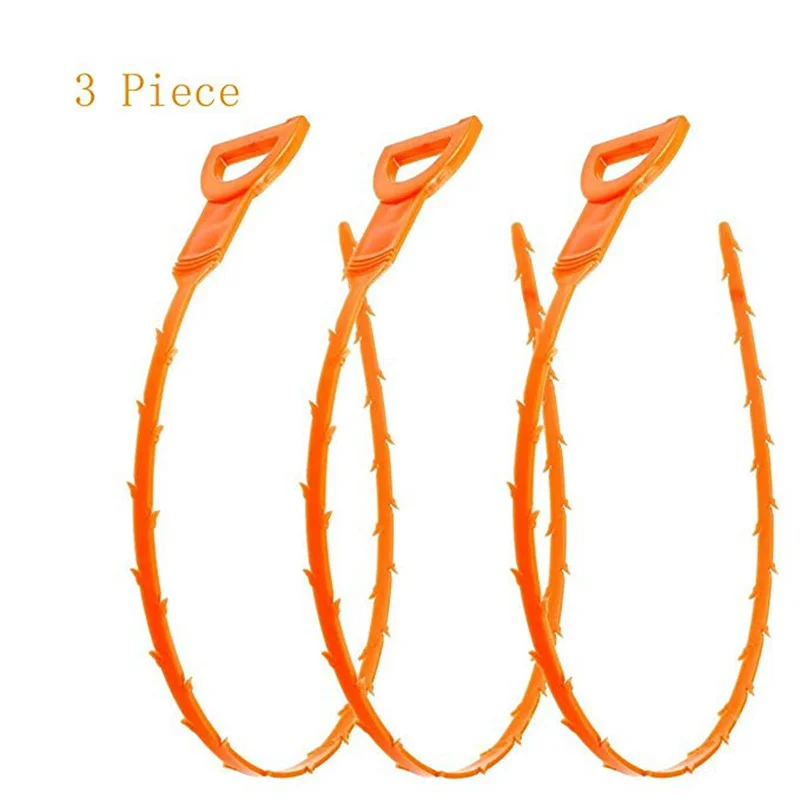 

3PCS Drain Snake Retractable Hair Catcher Clog Remover Cleaning Tools Plastic Sink Pipeline Hook for Bathroom Kitchen Toilet