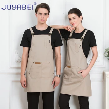 

Summer Men's and Women's Adjustable Shoulder Strap Chef Apron Hotel BBQ Cafe Catering Service Bakery Waiter Kitchen Work Apron