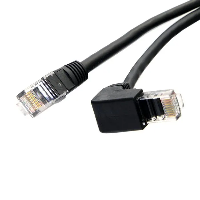90 градусный вниз угловой 8P8C UTP Cat 5e штекер Lan Ethernet сетевой патч корд кабель 1 м|cat