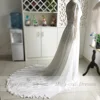 Mryarce Unique Lace Long Sleeves Open Back Simple Elegant Wedding Dress Chiffon Detachable Train  Bridal Gowns 3