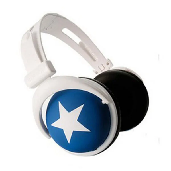 JRGK Big Star с рисунком наушников 3,5 мм проводной спортивные наушники для мобильного телефона/планшета с MP3 наушники гарнитура Mega Bass - Цвет: Blue