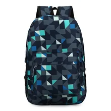 2017 Backpack Men Nylon Waterproof Famous Brand Students Cool Back Pack Geometric Patchwork Diamond Lattice Mochila Sac A Dos