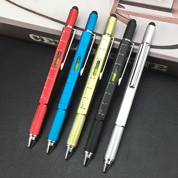 

1PC multifunction touch the level of footHigh Quality handheld tool technology screwdriver ruler Metal Ballpoint Pen