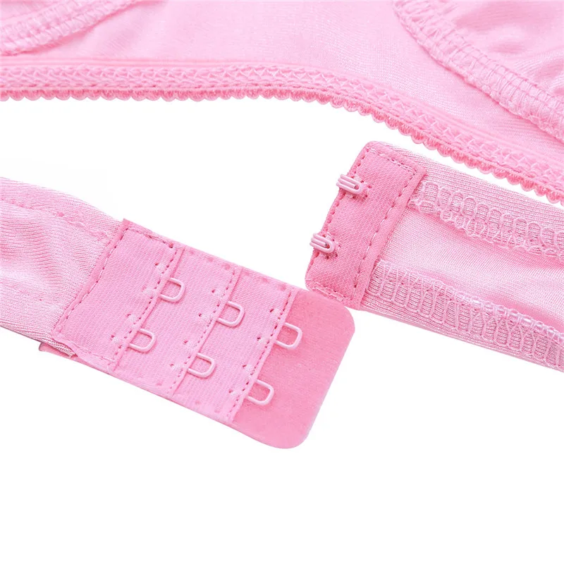YiZYiF Sexy Men Bra Sissy Pink Gay Underwear Smooth Fabric Lace Wire-free Bra Top Adjustable Shoulder Straps Sissy Gay Male Bra