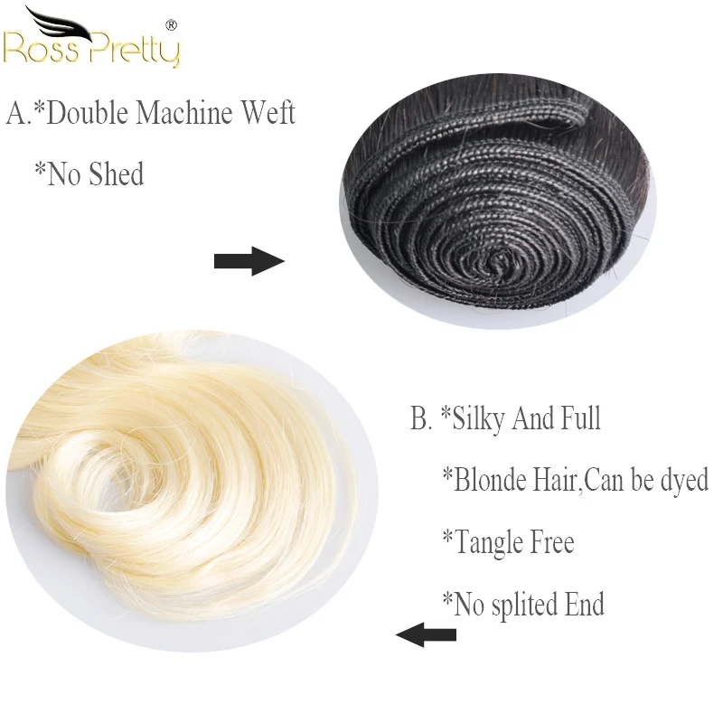 blonde body wave hair bundle details