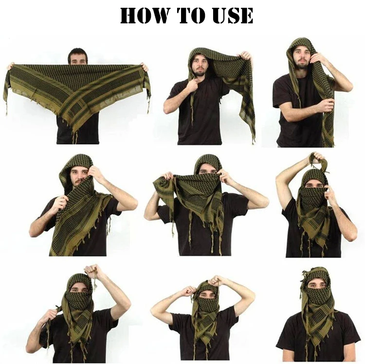 mens scarf for summer Arab Square Military Tactical Scarf Men Thicken US Soldier Army Combat Scarves Keffiyeh Shawl Veil Paintball Arabic Scarf 110cm mens dress scarf