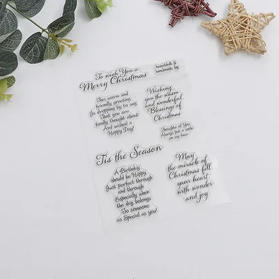 

DIY PVC English Letter Pattern Transparent Clear Seal Card Scrapbooking Photo Album Decorative Silicone Stamp Sheets