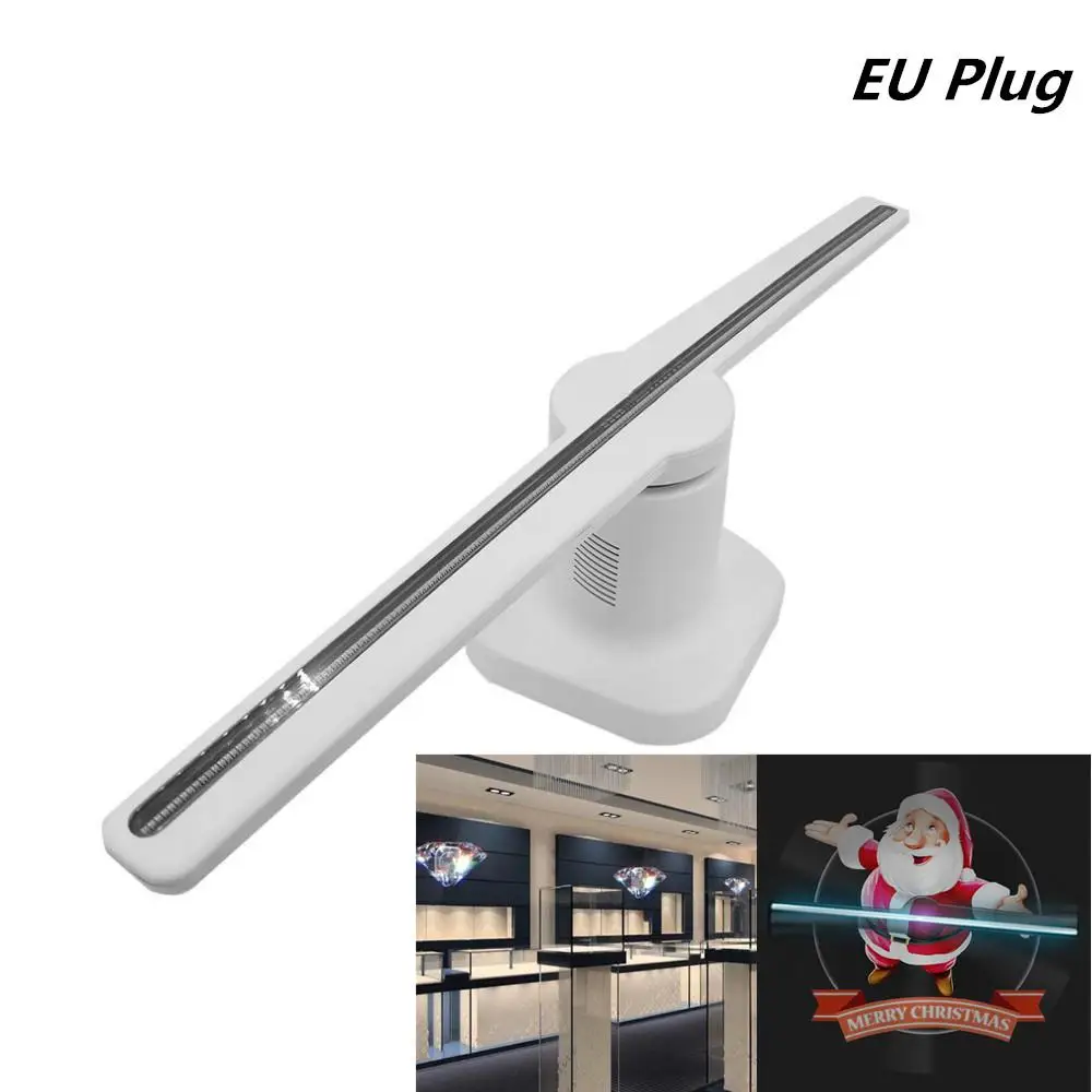 Projetor de Publicidade Holográfico Branco 3d 42cm 2 Led 15 Luzes e Iluminação