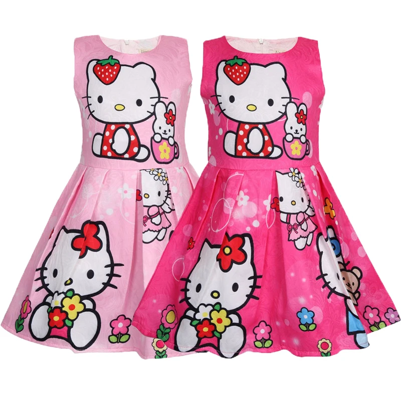 

Girls Dress Summer Hello Kitty Dresses For Girls Party Dress Birthday Gift Costume Princess Dress 2-8 Years Children Clothing