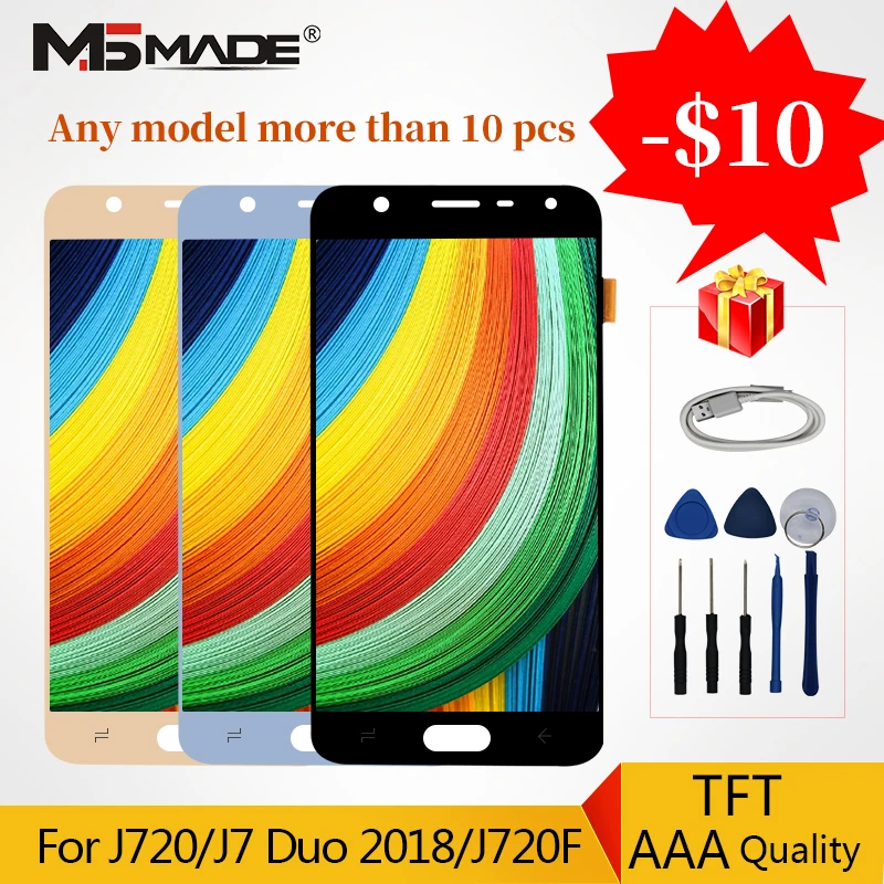 

AAA Quality LCDs For Samsung Galaxy J7 Duo 2018 J720 J720F LCD Display Touch Screen Digitizer Replacement Parts Assembly +Tools