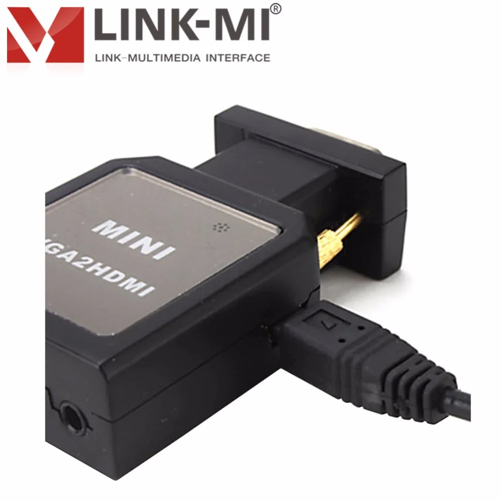 LINK MI LM VH05 Мини HD преобразователь из VGA в HDMI + 3 5 мм аудио видео адаптер к HDTV или DVI