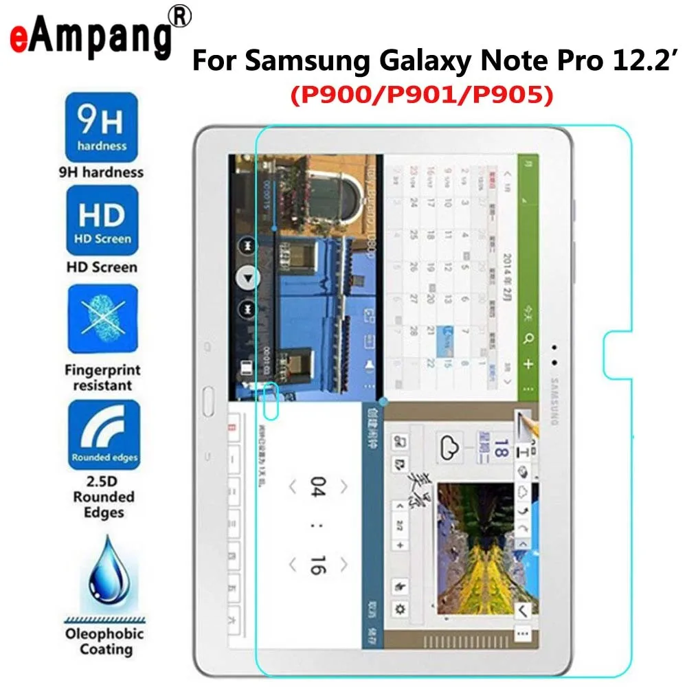 

Tempered Glass for Samsung Galaxy Note Pro 12.2 P900 P901 P905 Cover Screen Protective Film Scratchproof Tablet Screen Protector