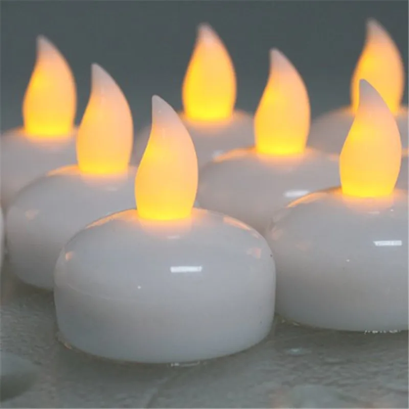 24 беспламенные плавающие свечи желтое мерцание velas flotantes с батарейками vela flutuante
