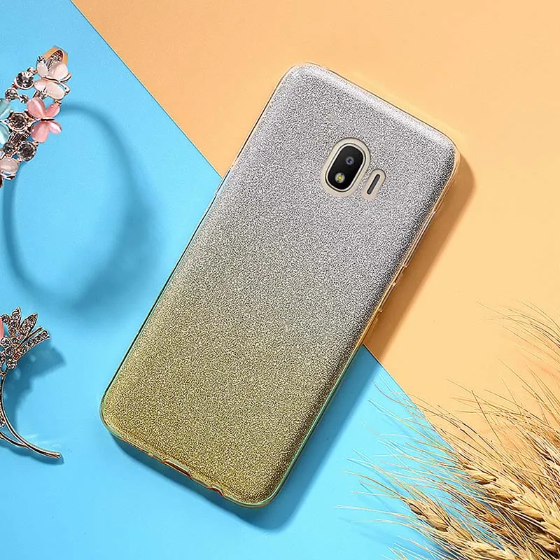Yellow Чехол OLOEY для Funda samsung Galaxy J2 Pro 2 слоя Блестящий сверкающий Мягкий ТПУ силиконовый чехол для J2 Pro чехол - Цвет: Yellow