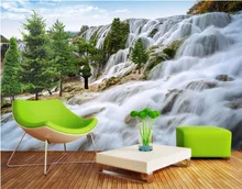 

Custom photo 3d wall murals wallpaper Mountain flowing water trees decor painting picture wallpapers for walls 3 d living room