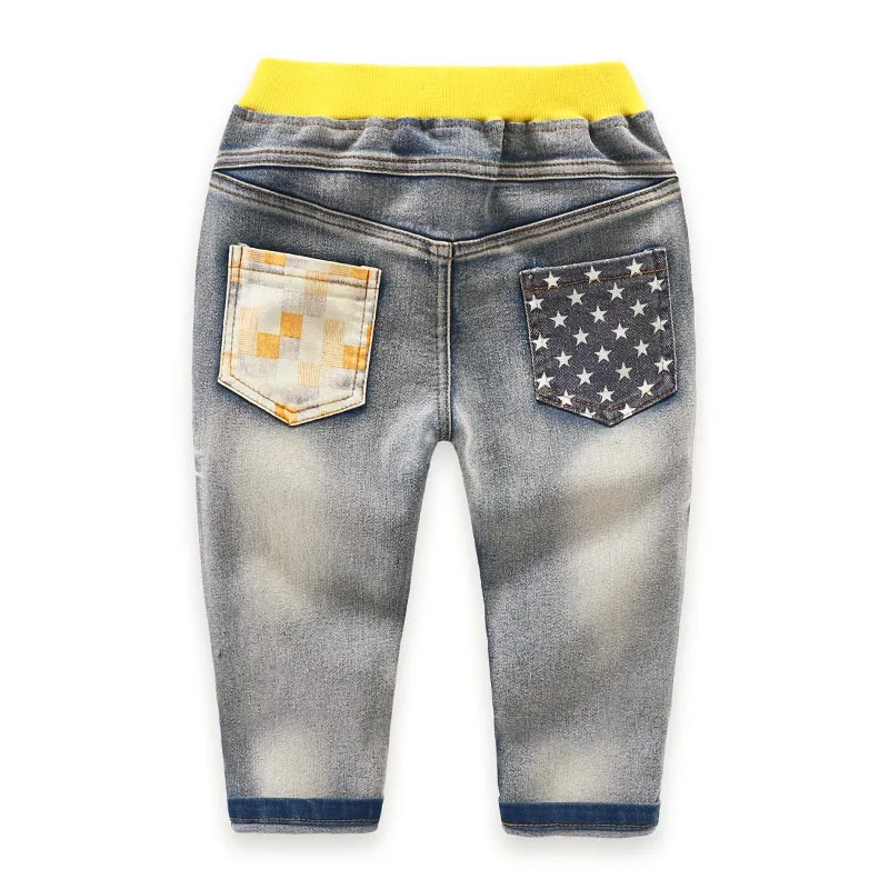 Kids Jeans Pants Children Full Length Jeans Pants Spring Autumn Star PrintedJeans with Elastic Waist For 3 to 7 years old 2