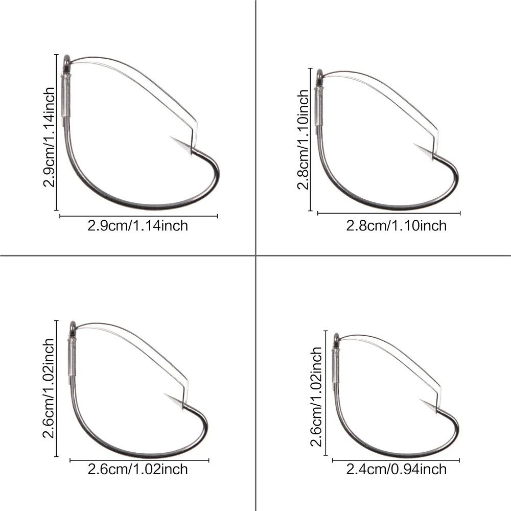 20 шт. Weedless колючая леска рыболовный крючок из высокоуглеродистой стали бас одиночный крюк сумасшедшая оснастка комплект для ловли басов