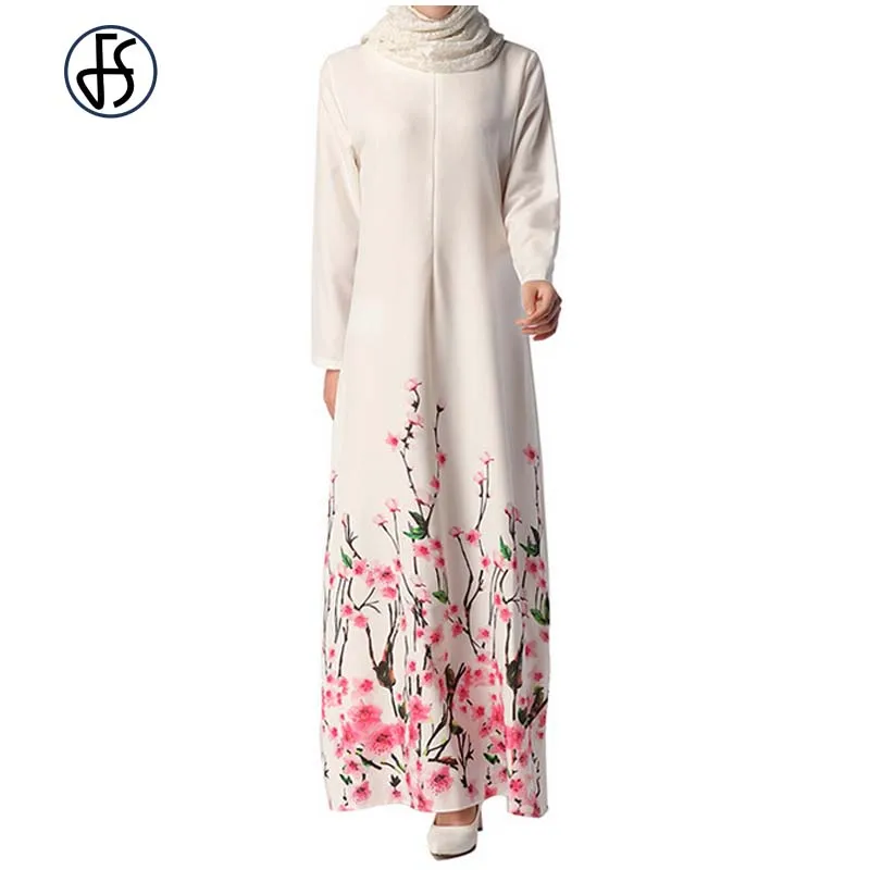 Buy FS Muslim longue Dress Women Elegant Islamic Abaya Malaysia Printing