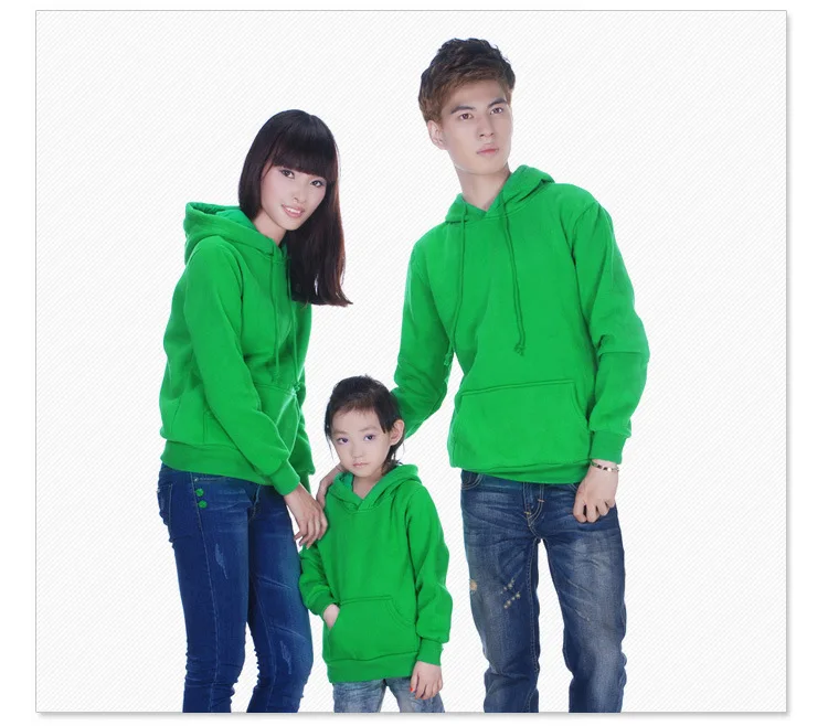400 г. хлопковая флисовая шлифовальная Осенняя рекламная одежда для родителей и детей с длинными рукавами и капюшоном, семейная одежда для