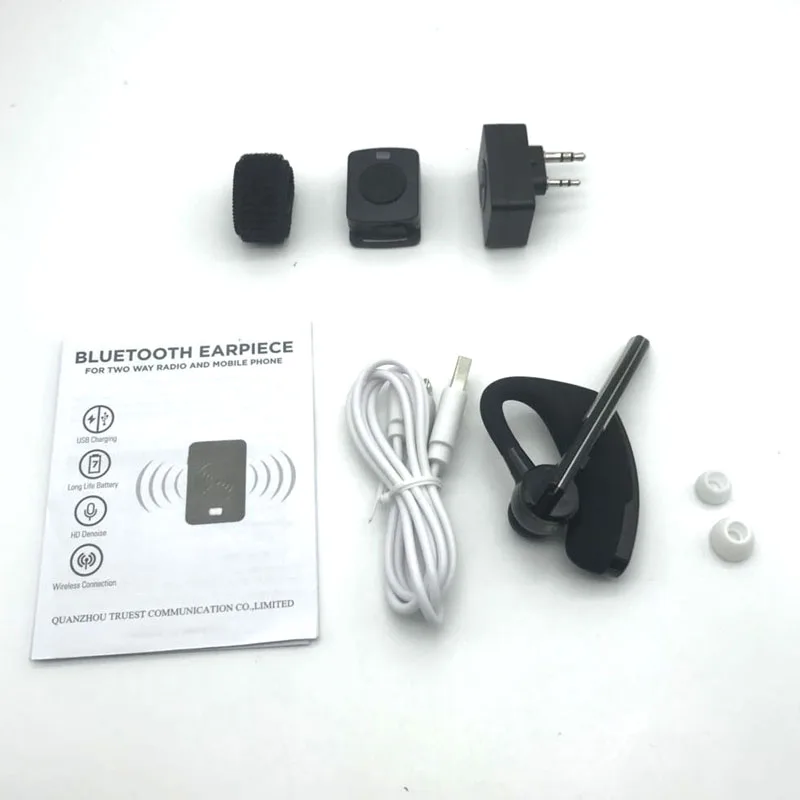 Wireless Walkie Talkie Khead Plug Bluetooth Ptt Mic Headset Adapter