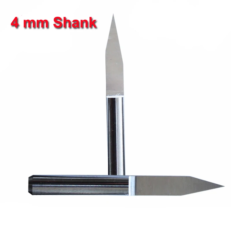 2PCS 4mm Shank CNC V Bit Shape Carbide PCB Engraving Bits Router Tool Choose Size J4.3002 Acrylic Carving Frezer | Инструменты