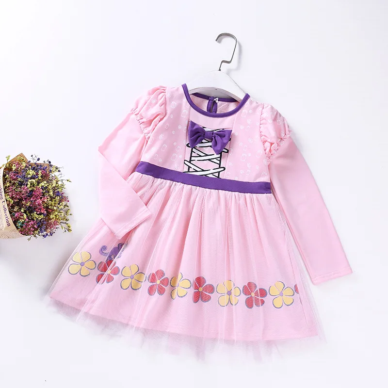 

Christmas Girl Aurora Princess Dress for Kids Fall Clothing Halloween Costume for Children Long Sleeve Dress Girl Autumn Dress
