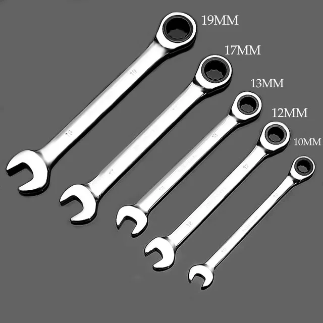 5PCS 10 19mm End Wrench Allen Key Ratchet Spanners Lens Ring Flexible