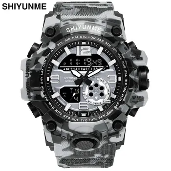 

Men's Sports Watches Multi-Time Zone Camouflage Military Waterproof Quartz Watch Men Army LED Digital Clock Relogio Masculino