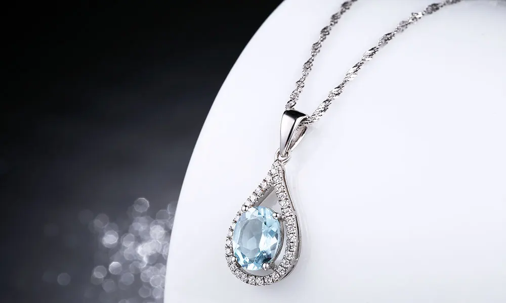 silver blue topaz pendants CAP03252SF-1 (5)