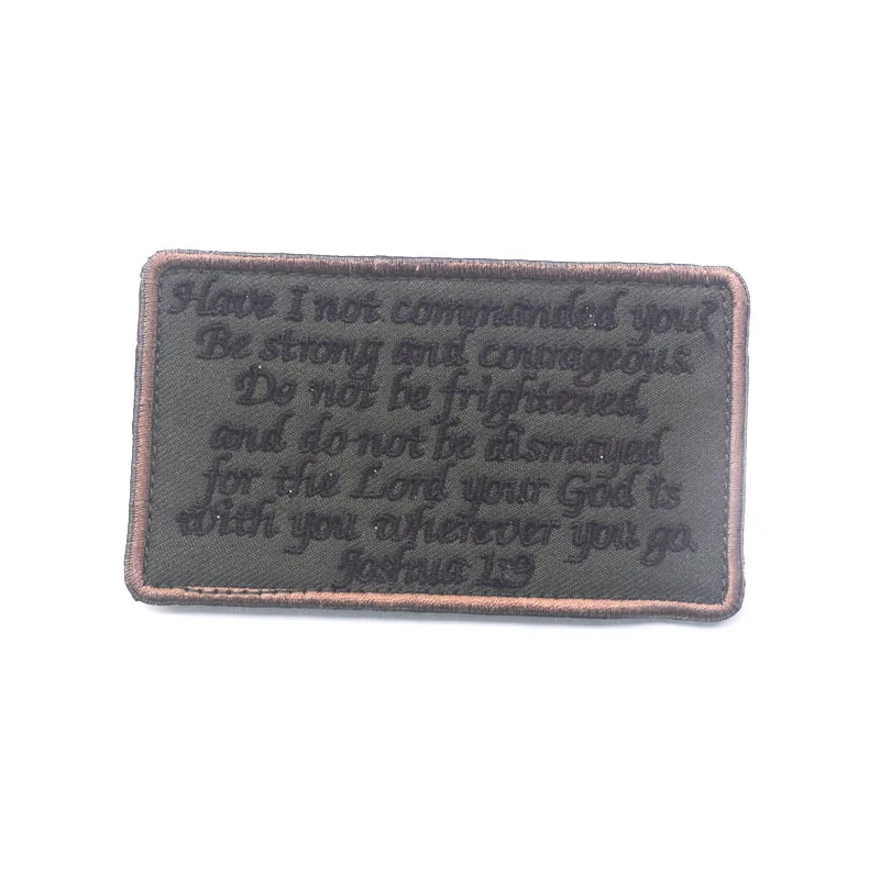 JOSHUA 1:9 GOD WITH YOU ARMY COMBAT INFIDEL BLACK OPS PATCH USA FASTENER FOREST BADGE MULTICAM AIRSOFT PATCH FOR BACKPACK JACKET - Цвет: C