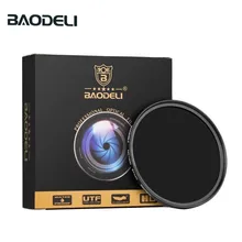 Filtro de densidade neutra baodeli, filtro nd1000 64 8 concept 49mm 52mm 55 58 62 67mm 72 77mm 82mm para canon nikon sony filtro de lente da câmera