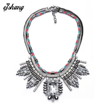 Flower Collier Femme 2016 Necklaces Pendants Crystal Vintage Choker Necklacer Maxi Kolye Bijoux Rope Chain Collares