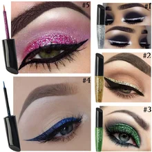 10 цветов водонепроницаемые мерцающие тени для век Блеск жидкая подводка для глаз металлик косметика