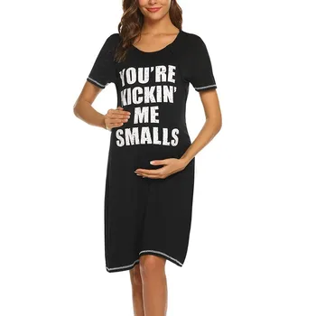 

vetement femme 2019 Women's pregnant maternity clothes dress Short Sleeve Casual Letter Nursing Dresses for Breastfeeding
