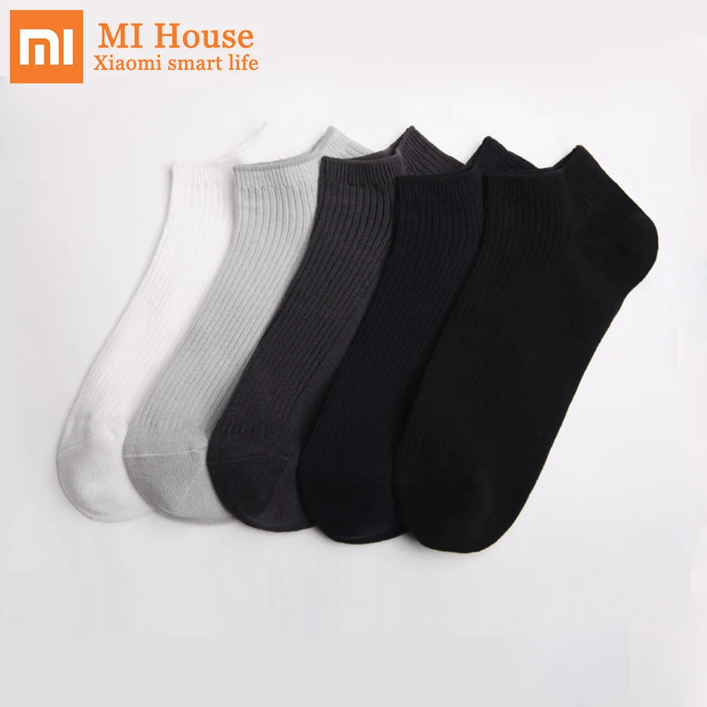 5 пара/лот, Xiaomi Mijia, 365, повседневные мужские носки, хлопковые носки, короткие невидимые тапочки, мужские неглубокие носки