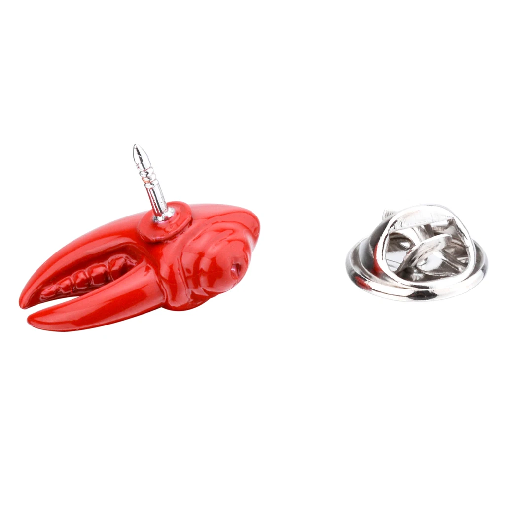 Lobster Claw Shape Shirt Collar Pin Brooch Men Women Lapel Pins Nautical Themed Stylish Badge