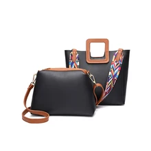 2 UNIDS Bucket bag Set Mujeres r Bolsa de Hombro de LA PU de Cuero Casual Bolso de Asa Superior de Alta Calidad Sac À principal Compuesto