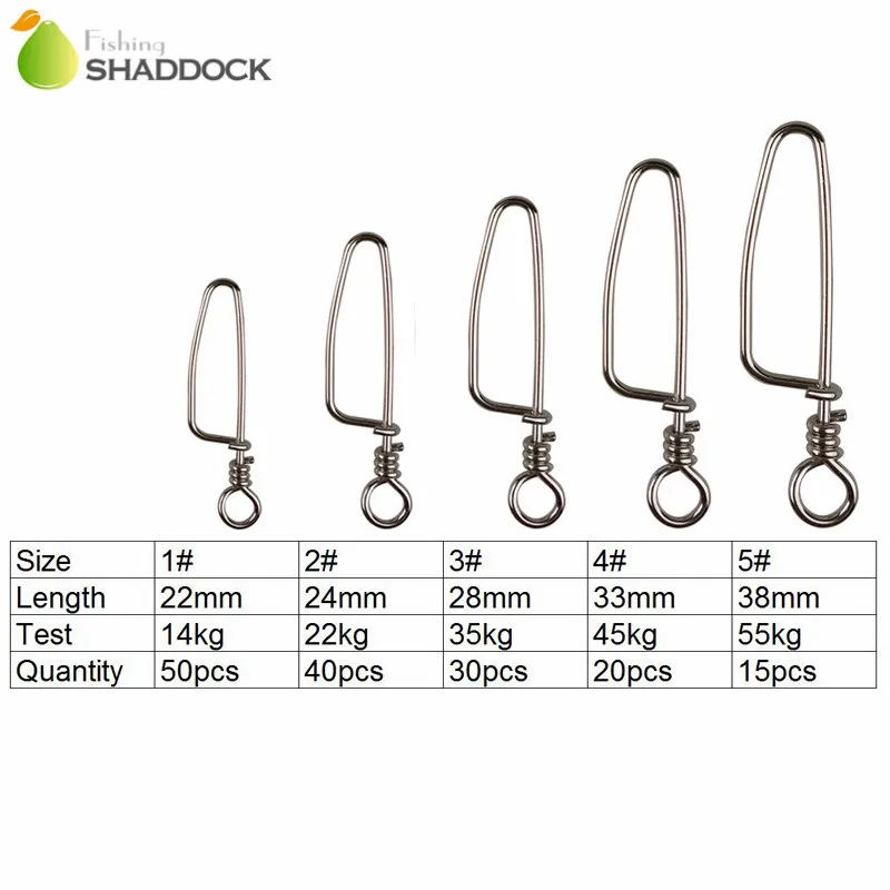 Shaddock Fishing 155pcs/set Fishing Coastlock Snaps Pin Connector Stainless Steel Fishing Hook Snap Clips Connector Set With Box