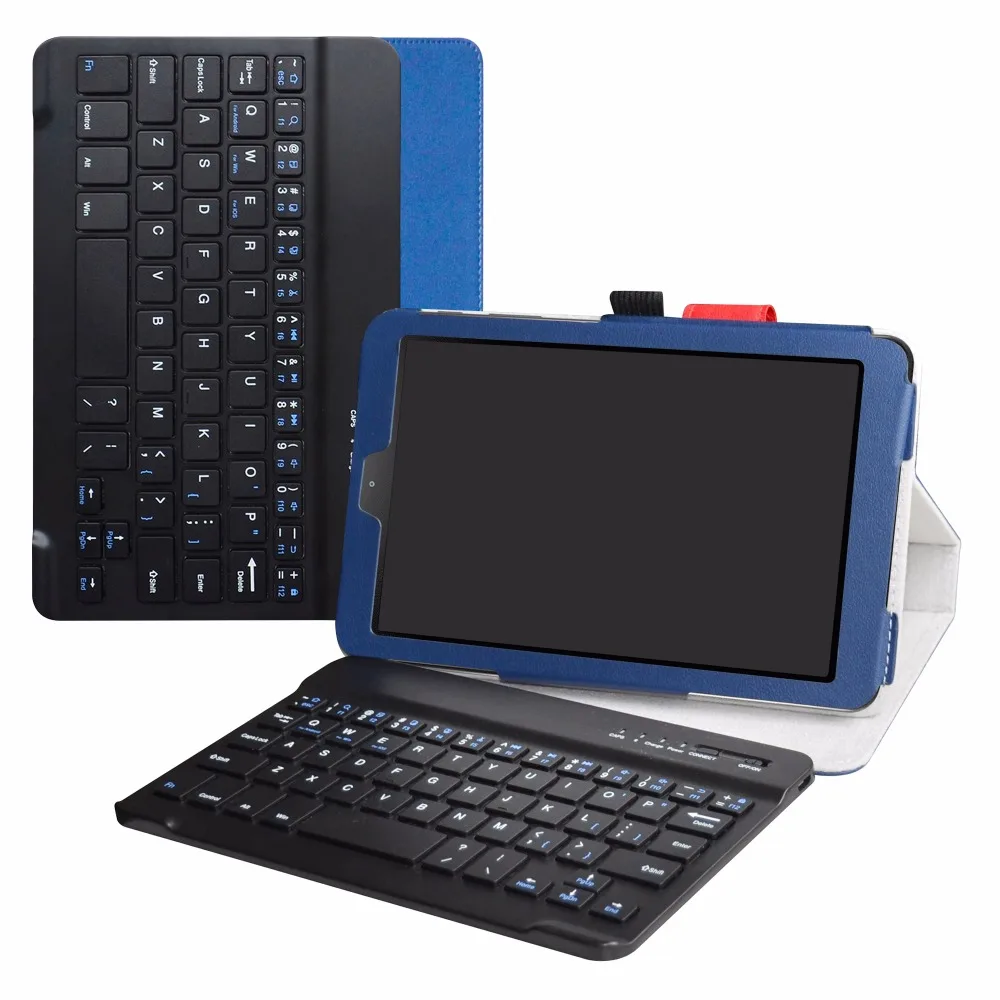 Для 8,0 "samsung Galaxy Tab A 8,0 SM-T387 2018 съемный чехол клавиатура Bluetooth, портативный раскладной стенд кожаный чехол