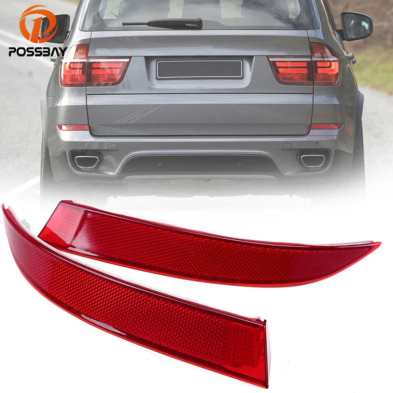 

POSSBAY Rear Bumper Reflector Light Without Bulbs for BMW X5 E70 LCI 2011-2013 Red Warning Lights Car Styling Sticker Decals