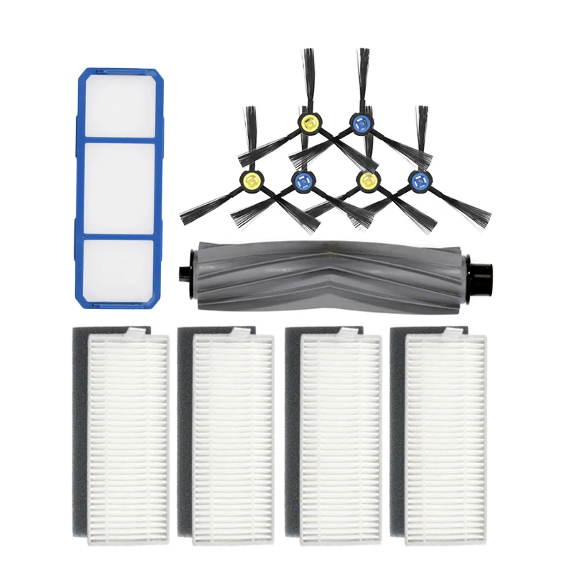 Основная щетка+ пар(черный+ белый) HEPA фильтр+ основной фильтр+ боковая щетка для ILIFE A7 робот пылесос аксессуары