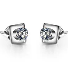 G14K, ювелирное изделие, подарок на день рождения, 585 карат/штука, женские сережки-гвоздики, для женщин, одноцветные, 14 K, белое золото, свадебные ювелирные изделия