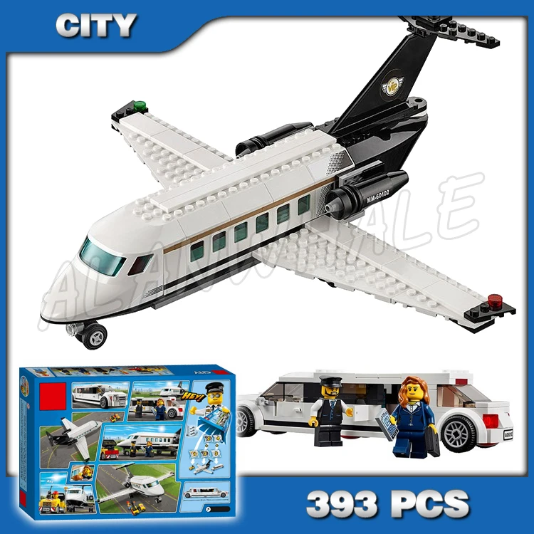 

393pcs New City Airport VIP Service Private Plane Limousine 02044 Model Building Blocks Children Kid Bricks Compatible with Lego