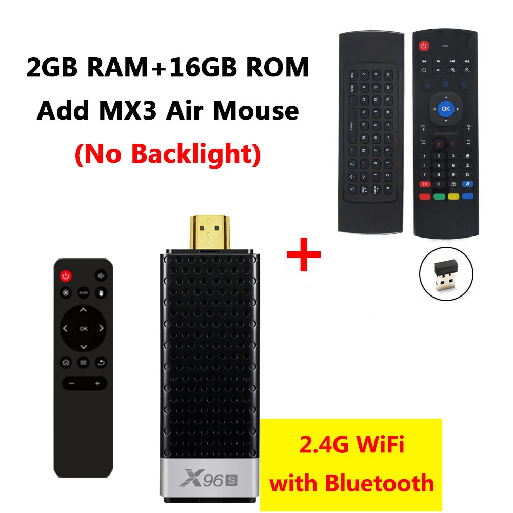 X96 X96S DDR4 4 ГБ ОЗУ 32 Гб ПЗУ Мини ПК Смарт Android 8,1 ТВ коробка Amlogic S905Y2 tv Stick Dongle WiFi Bluetooth 4K HD медиаплеер - Цвет: 2GB 16GB add MX3